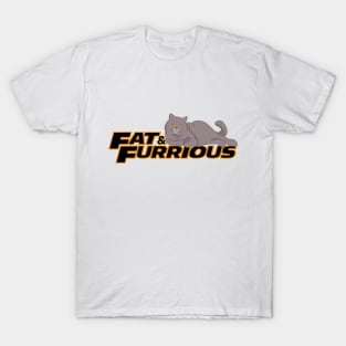 Grey British shorthair cat - Fat and Furrious T-Shirt